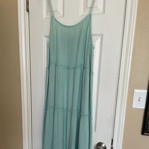 Women's Maxi Dress with Adjustable Spaghetti Straps - Picture 1 of 7